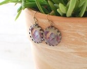 Butterfly Earrings. Bronze Cameo Drop Earrings - Summer Jewelry.