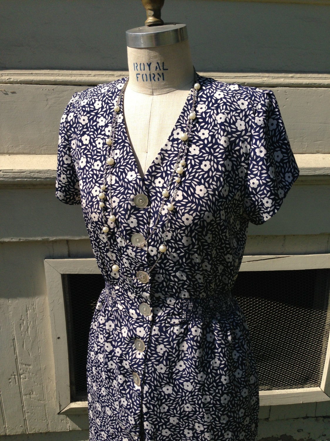 80s does 40s floral peplum DRESS secretary wiggle