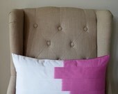 Pink Dip Dyed Stripe KIdney Pillow - 12"x21"