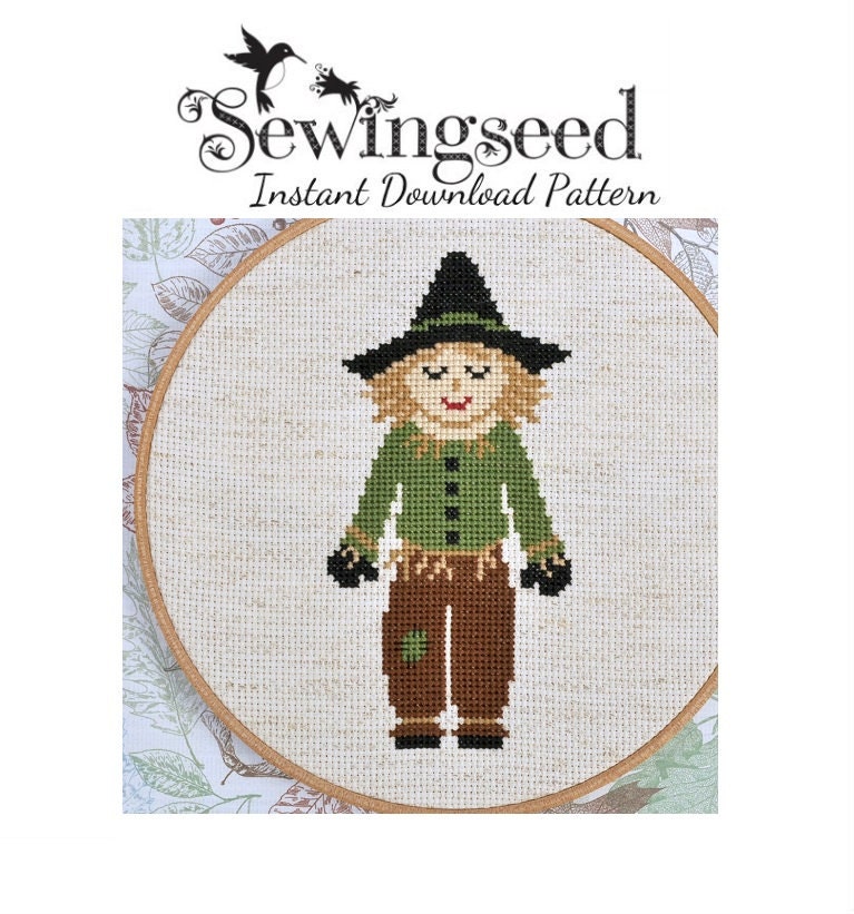 Scarecrow Cross Stitch Pattern Wizard Of Oz Instant By Sewingseed