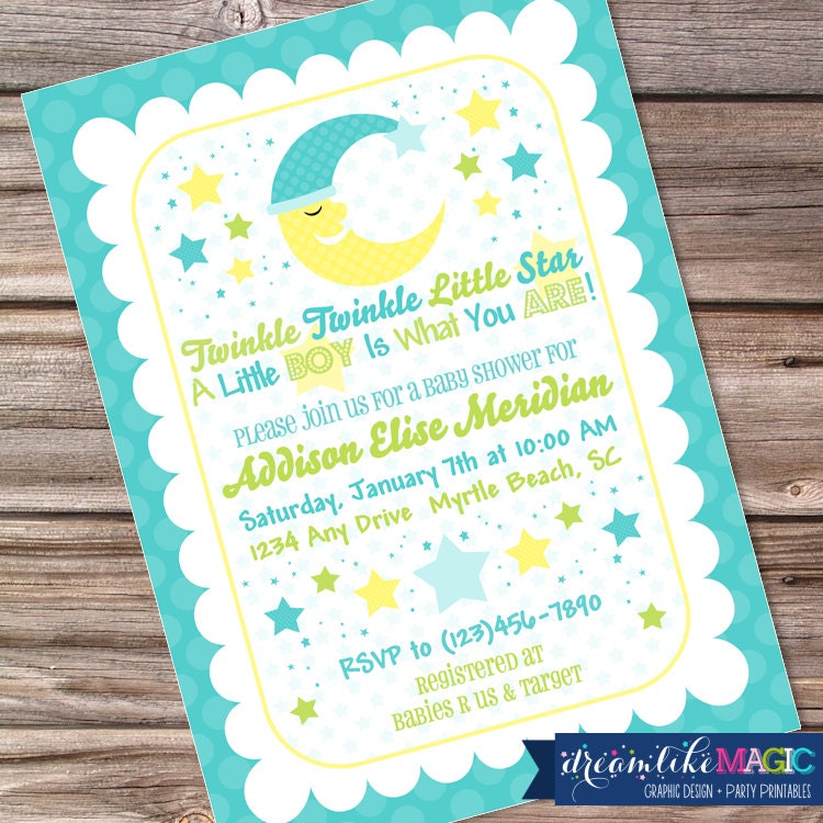 Printable Baby Shower Invitation-Twinkle Twinkle Little Boy Il_570xn