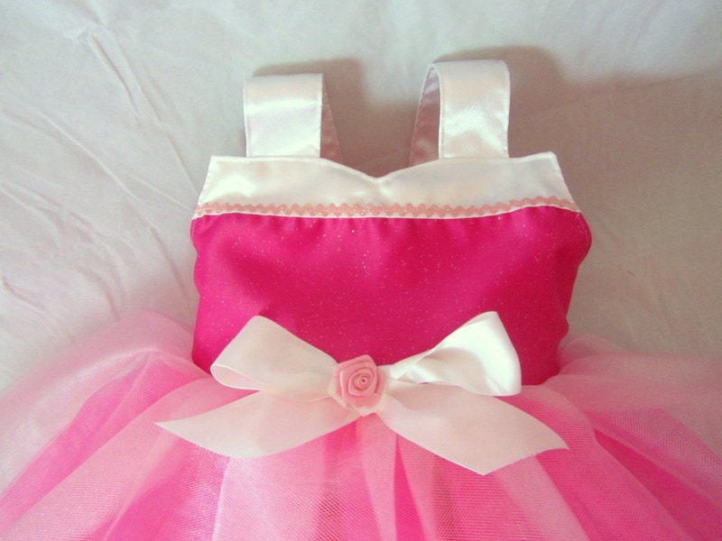 Sleeping Beauty Tutu Dress: Aurora Costume, hot pink light pink and white, birthday party, princess, disney trip, adjustable, costume