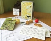 Meditation box with finger labyrinth and other soothing objects and text // personal altar // graduation gift