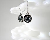 Something Blue Earrings.  Silver.  Vintage Style