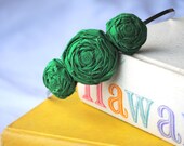 Kelly Green Rosette Flower Headband - Green Floral Statement Headpiece