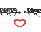 BABY SHOWER Photobooth Props New Mommy and Daddy Glasses Baby Shower Photo Prop Birth Announcement Photo