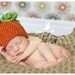 Crochet Baby Pumpkin Hat, Custom Made, Newborn 0-3M 3-6 Month Cap, Orange Beanie "Mommy's Lil Punk'n" Photo Photography Prop Shower Gift
