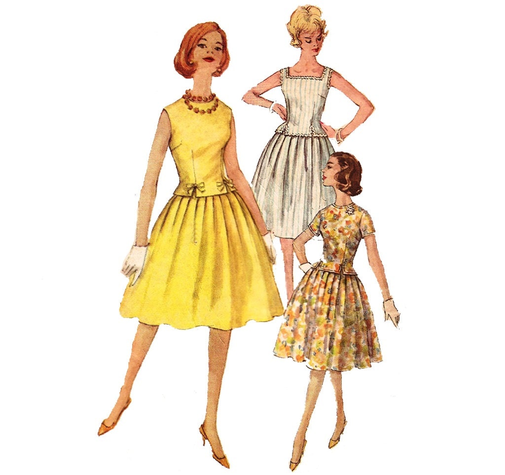 1960s Womens Dress - Simplicity 3913 Vintage Sewing Pattern - Bust 34 UNCUT FF