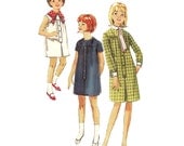 1960s Girls Mod Dress - Butterick 4070 Vintage Sewing Pattern - Size 8 Carnaby Shirt Dress