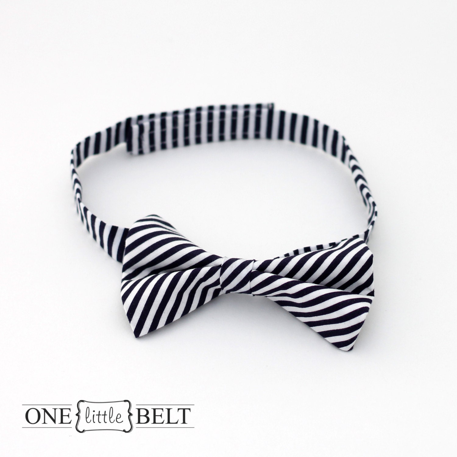 Navy Striped Baby or Toddler Bow Tie- Newborn-4T