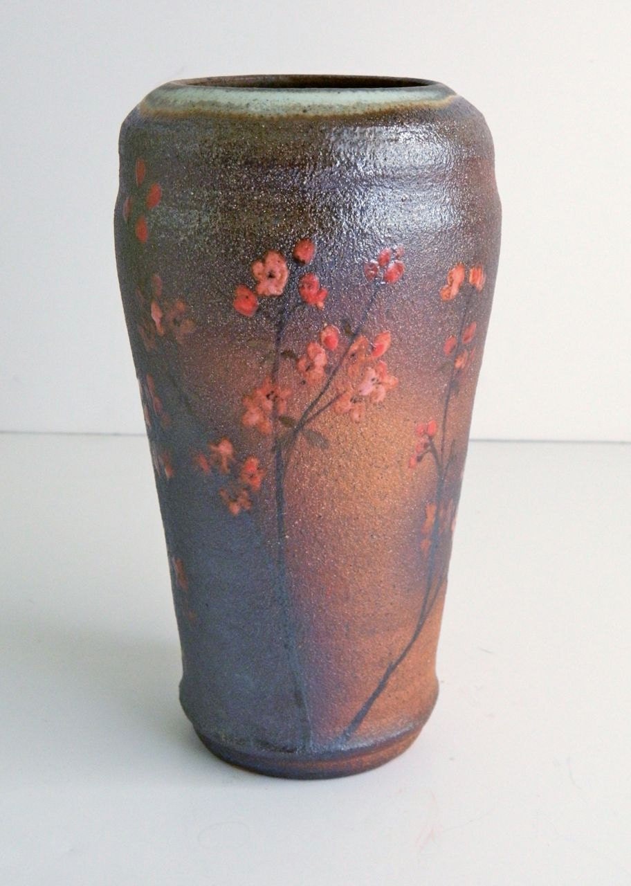 Flower Vase -  hand painted, pottery, ceramics, wood fired