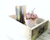 Wood Drawer Box Shelf Tote Sage Green Distressed Shabby Farmhouse Decor