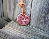 Sun Swirl Star Pendant Pink Rose Burgundy Gift for Her Crop Circle Pendant Reiki Infused Ceramic Pendant