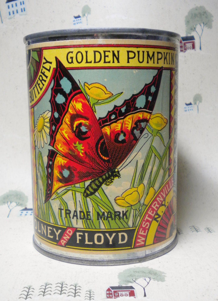Vintage Advertising Label Display Can Olney and Floyd Westernville New York