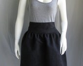 SAMPLE SALE: Black microsuede natural waist skirt