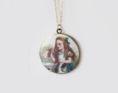 Drink Me Brass Locket Necklace - 30 inch