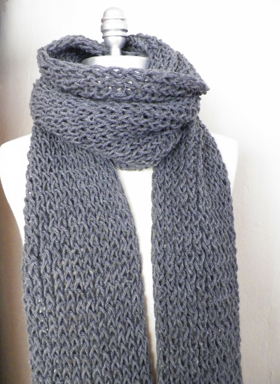 Huge Scarf, Extra Long, Oxford Gray, Wool Blend, Wide, Unisex Winter Fashion Accessories