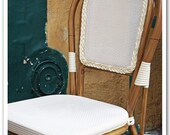 5x7 fine art photograph /// white cafe chair, green architecture /// paris photo by lesley sico
