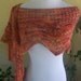 Banana Flambe Pure Merino Wool Handknitted Crescent Shaped Shawlette or Scarf