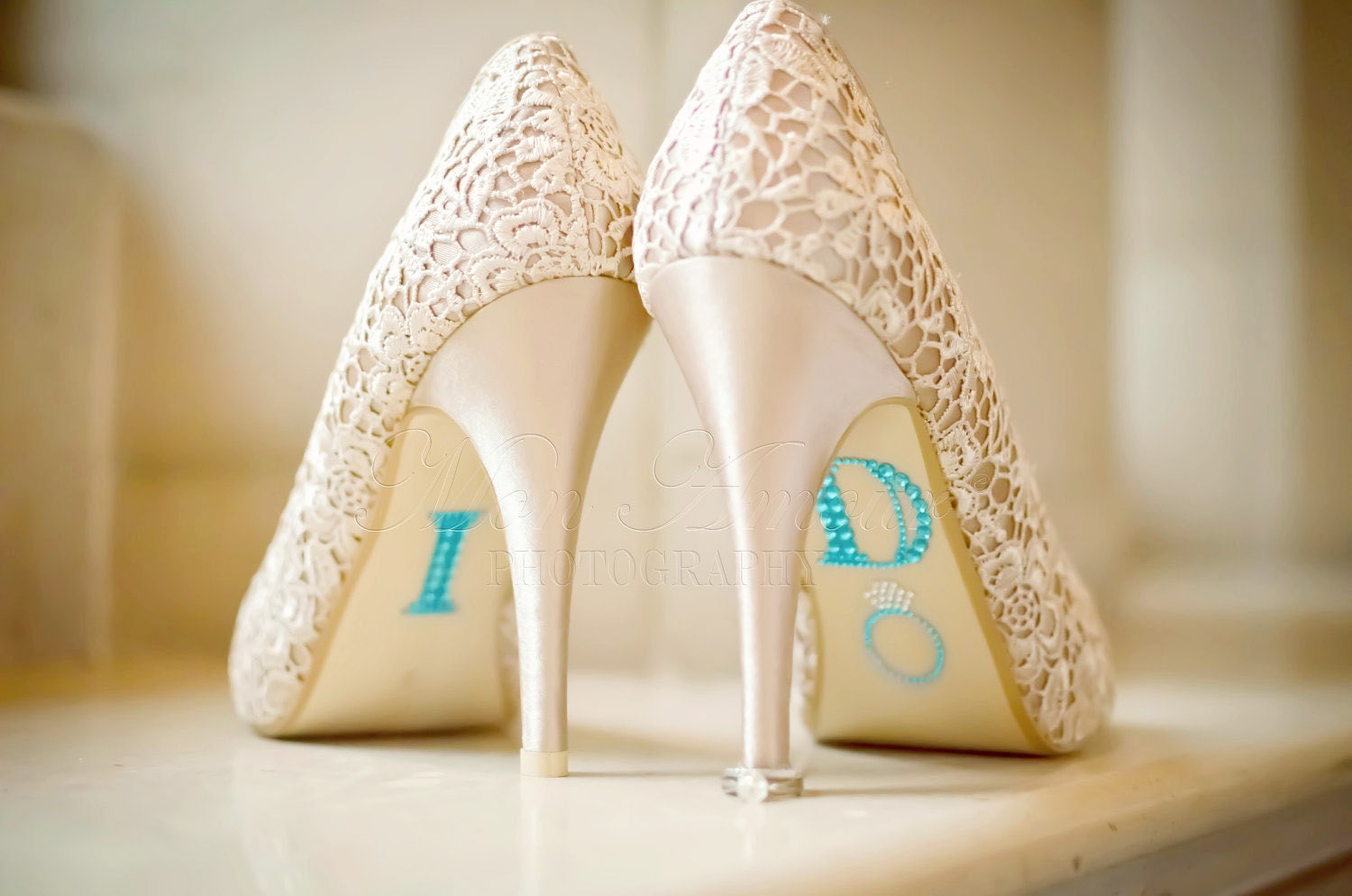 BLUE "I Do" Wedding Shoe Rhinestone Applique