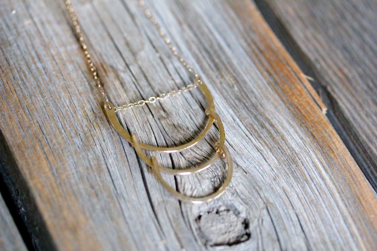 Triple Gold Half Circle Necklace