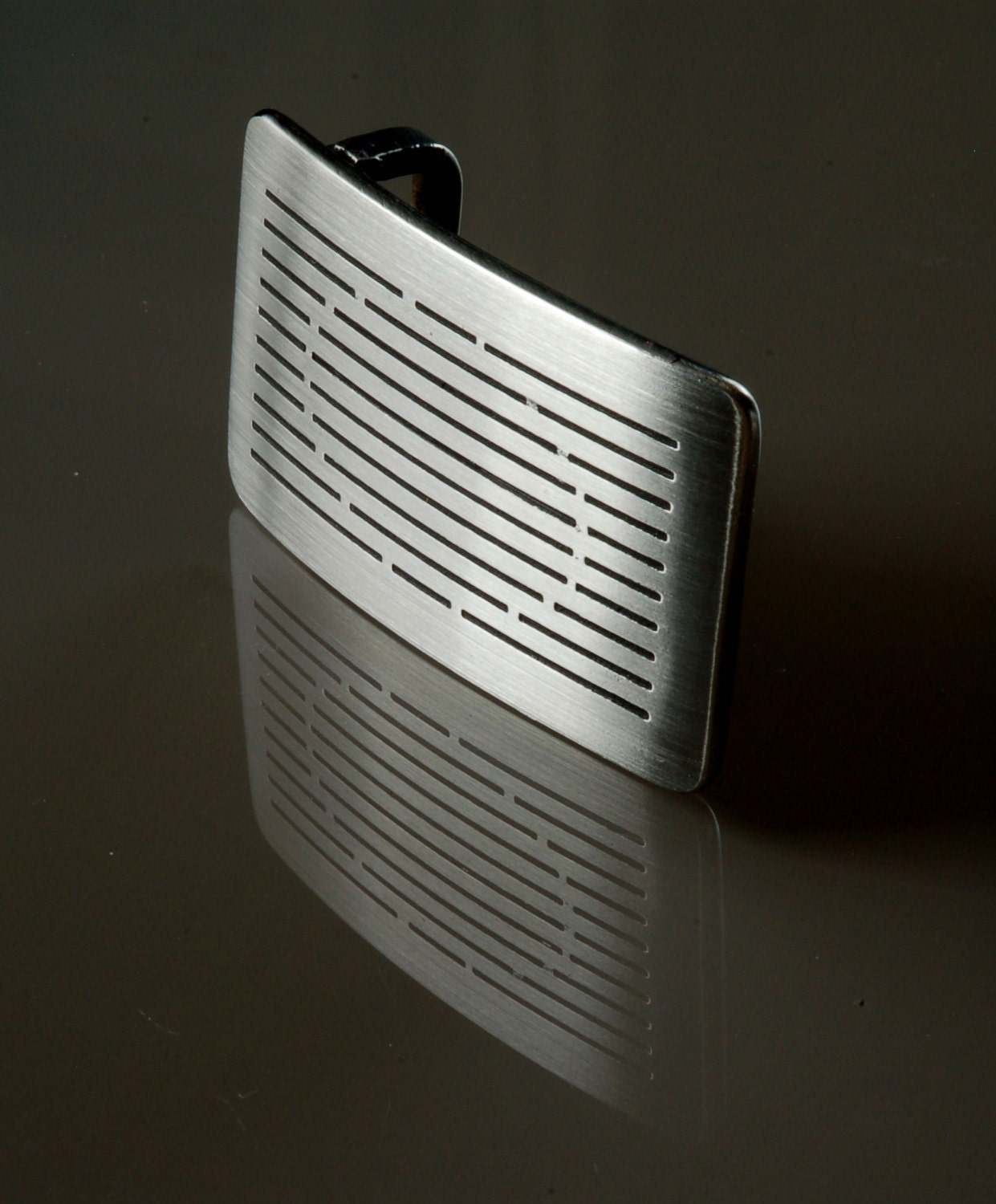 Golf AFICIONADO Brushed Stainless Steel Belt Buckle Etched & Signed by Canadian Artist, Robert Aucoin