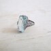 Antique Art Deco Sterling Filigree Ring with Aqua Marine Colored Glass Stone c.1920s