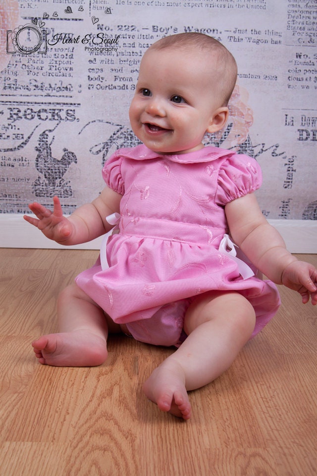 Baby Romper pattern - Vintage Baby Romper PDF pattern - Sizes Newborn - 36 months