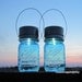 2 New Ball Solar Jars 100th Anniversary Mason Jar Solar Lights Heritage Collection Blue Pint Jars Hanging Outdoor Lanterns