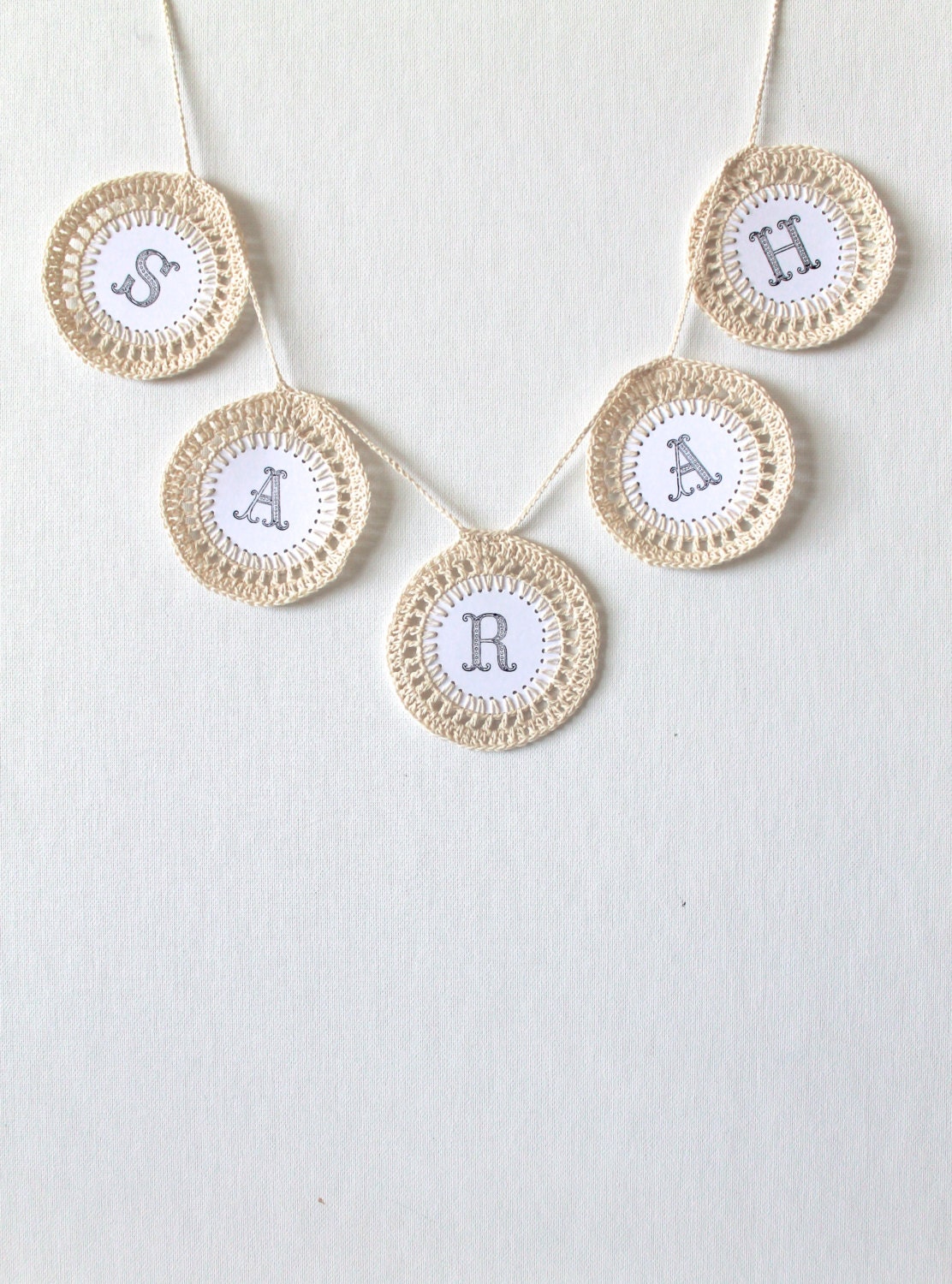 CUSTOM Name Crochet Garland SINGLE LETTER (made to order)