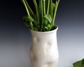 Altered White crackle vase, tall stoneware vase by Leslie Freeman