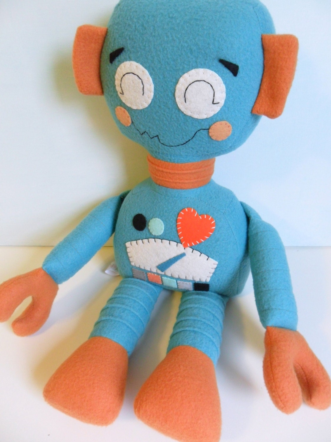 Kids - Baby & Toddler - Stuffed Toy - Rag Doll - Robot - Retro - Turquoise - Pumpkin - Orange