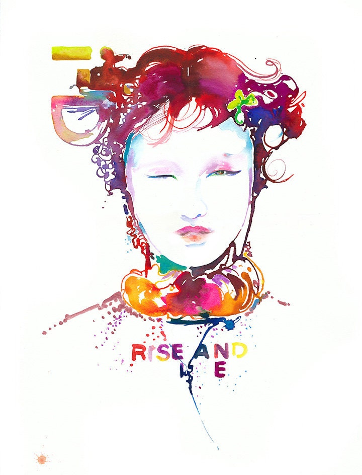 Watercolour Fashion Illustration, Watercolor Painting. Titled: Li Zheng ID Magazine