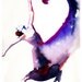 Art Print of Dancer 13" x 19" Watercolor painting. Titled - Dancer with heart