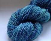 Handspun Yarn -   2ply - Peacocks on the Tiles  -  3oz  Skein