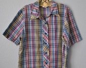 vintage boys plaid button down
