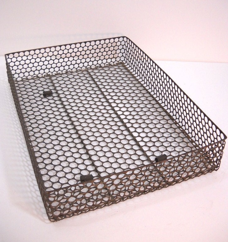 Industrial Office Tray Wire Basket Office In and by wallstantiques