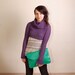 Womens Crochet Cowlneck Crop Sweater violet - Girls Summer crochet crop long sleeved top - ready to ship
