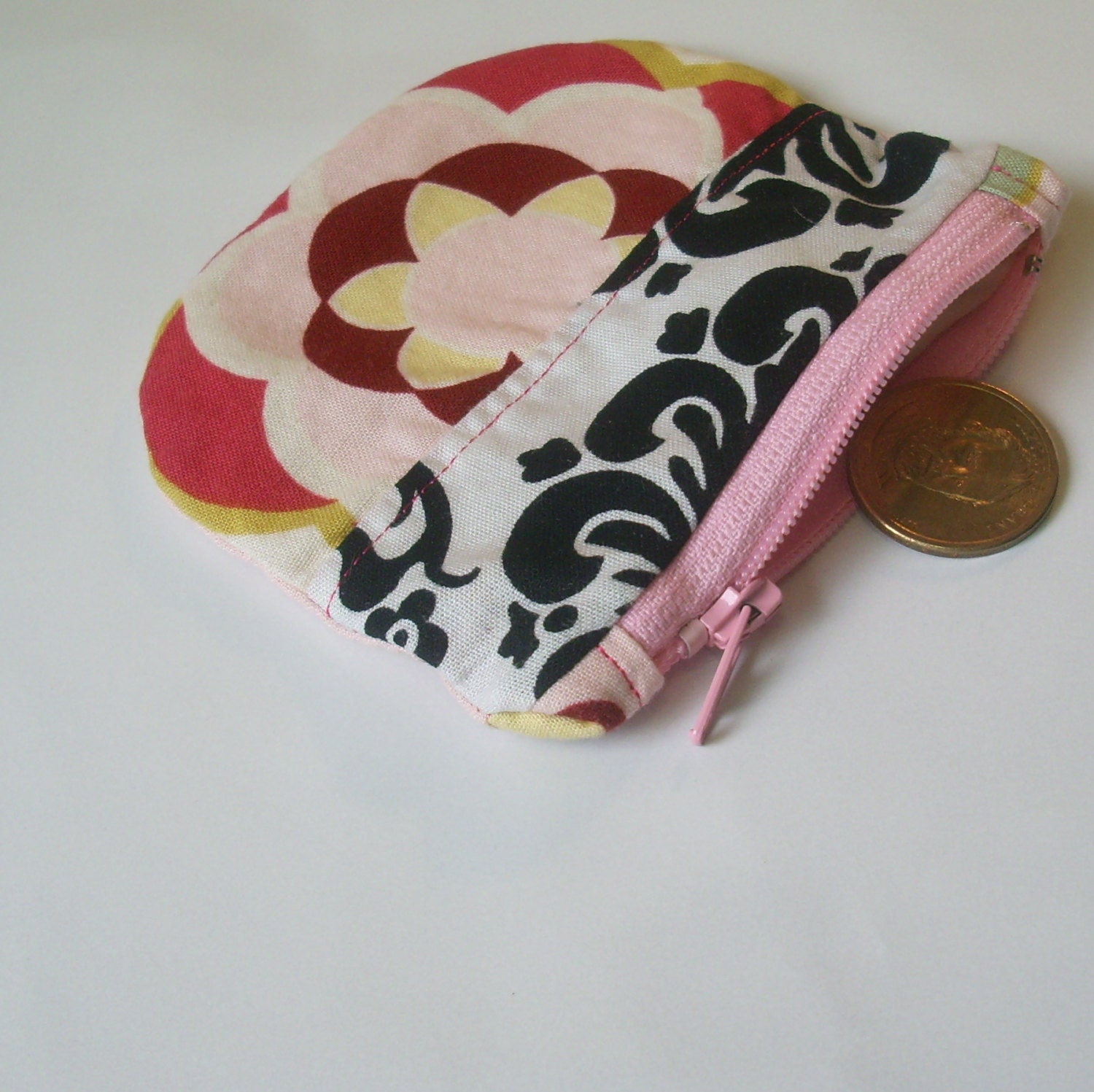 Pink Floral  Patchwork Coin Purse