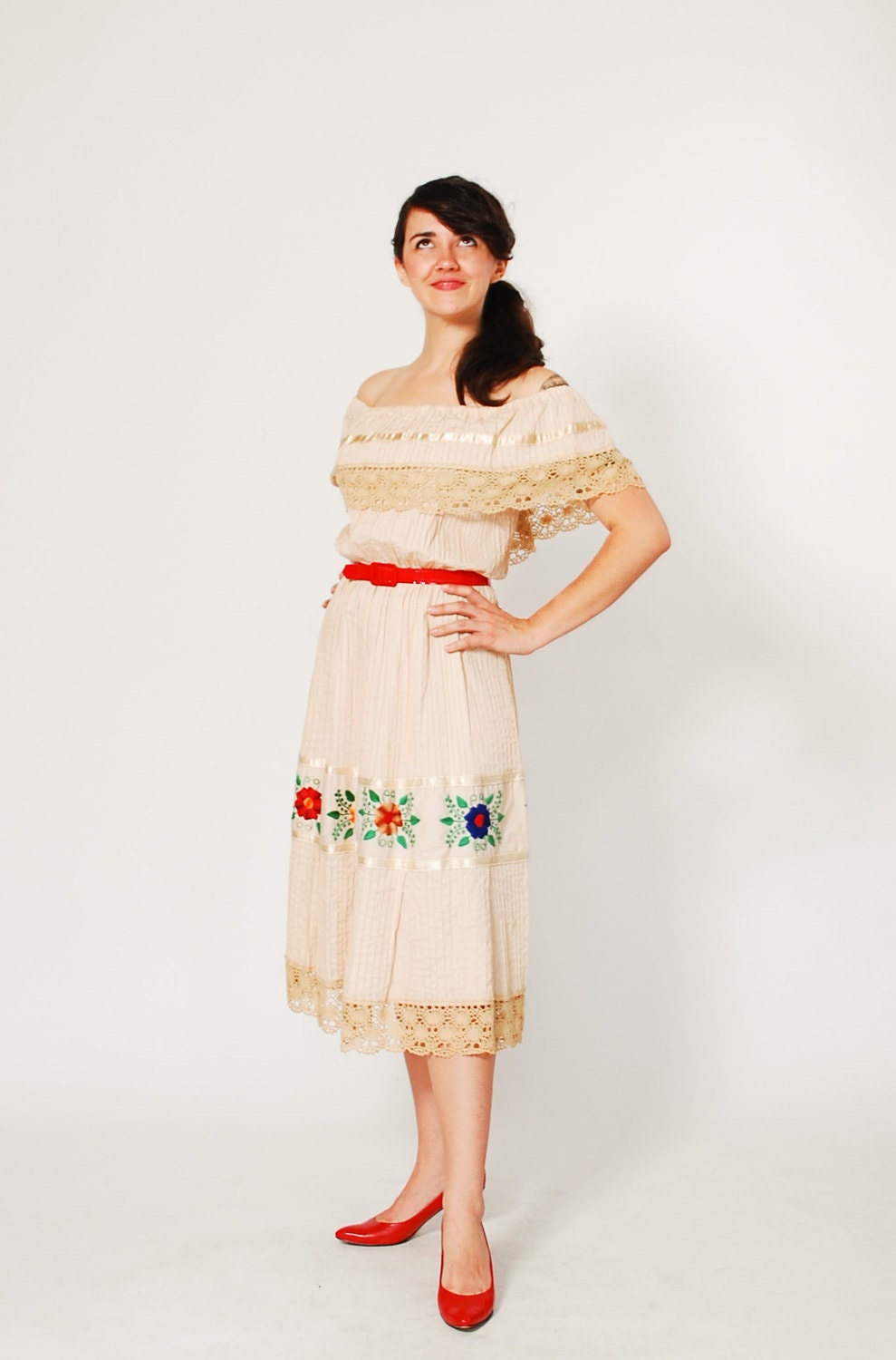 70s Mexican Dress - 1970s Summer Dress - The Tulum Dress