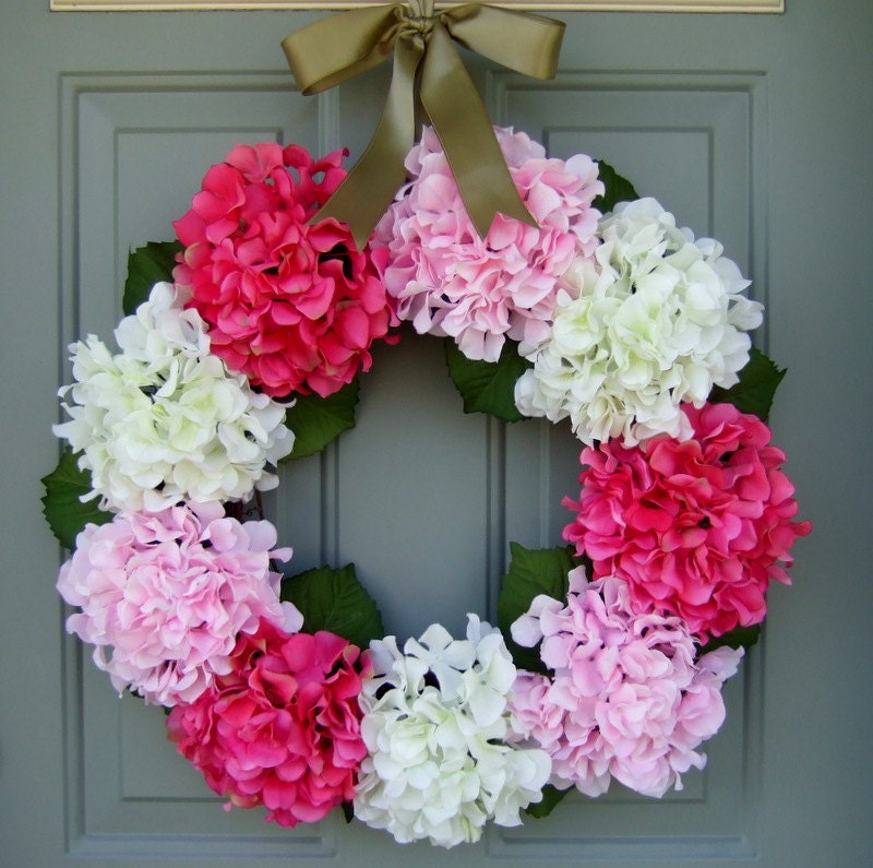 Spring Hydrangea Wreath - 22 inch Mother's Day Wreath - Hydrangea Wreath