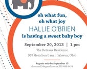 Baby Boy shower invitation, PRINT YOUR OWN, Digital file download - Turtles, by gelDesign