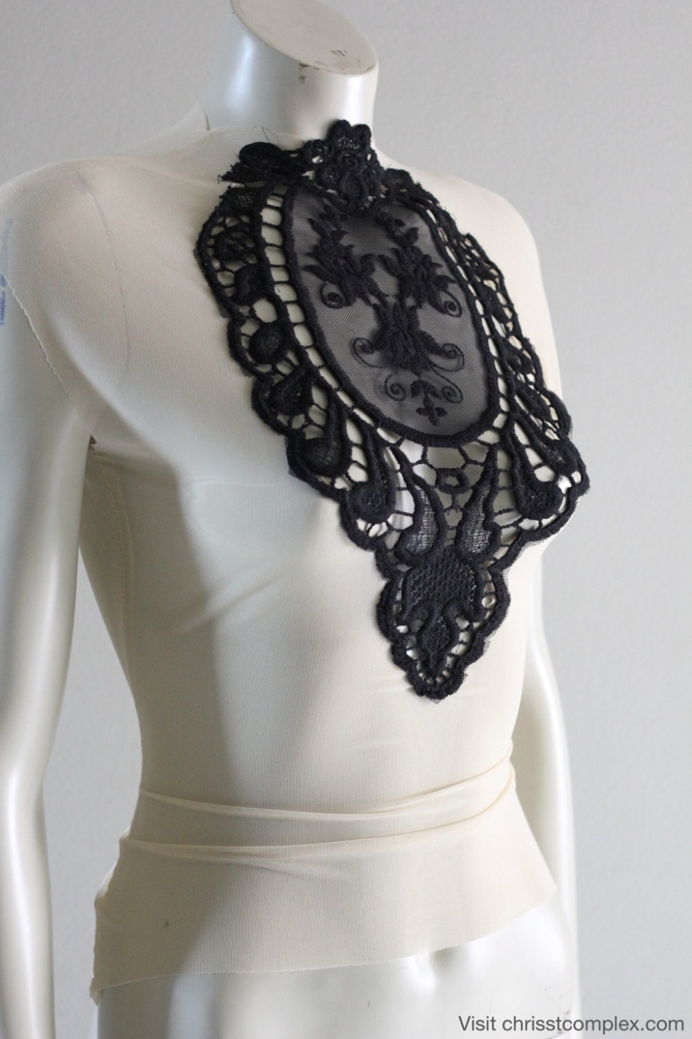 Steampunk T-shirt Short Sleeve Embrodery Lace Patch Stretch Goth Gothic Unique Fashion - SPECIAL ETSY PRICE
