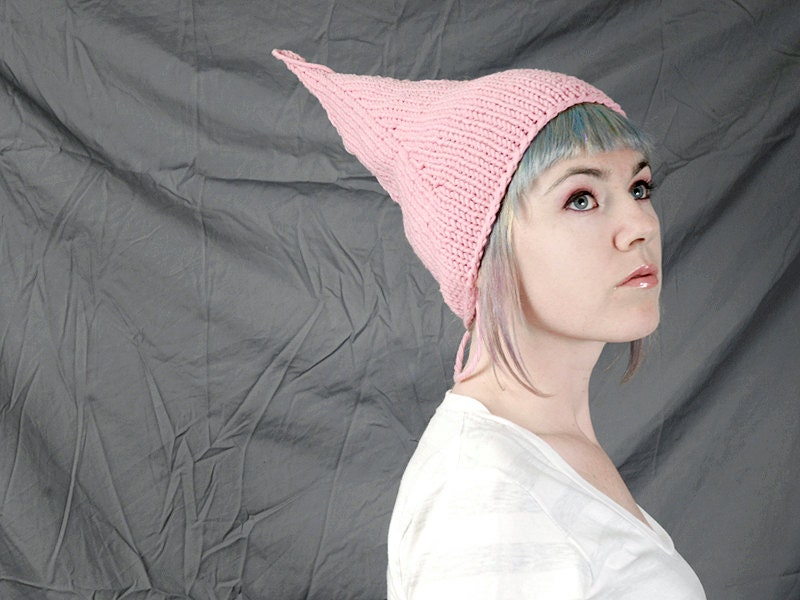 Pixie Hat or Night Cap in Pink