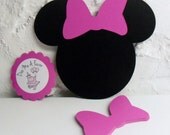 25 Die Cut Minnie Mouse Heads w/ Bow ( 5.5 inch)