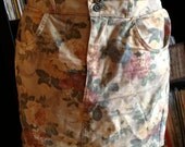 Stretchy Floral Denim 90s Skirt