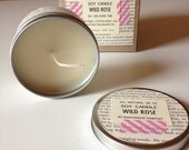 WILD ROSE 8 oz Soy Candle, Eco-Friendly