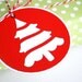 Christmas Tree Die Cut Christmas Tags or Package Labels Set of 6 Tags A632