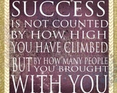 SUCCESS Word Art Print 12x12 Gallery Wrapped Canvas -  olive mustard purple motivational leadership