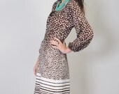 Vintage Floral Dress 70s BOHO Floral Striped Hippie Summer Tent Dress S M Matching Belt